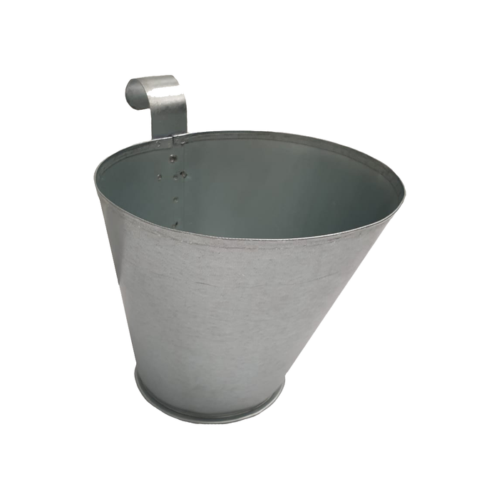 Hanging Circular Tapered Planter-Planter-25-15x20cm-Galvanised - No Paint-GGS00004-Galvanised Garden Supplies