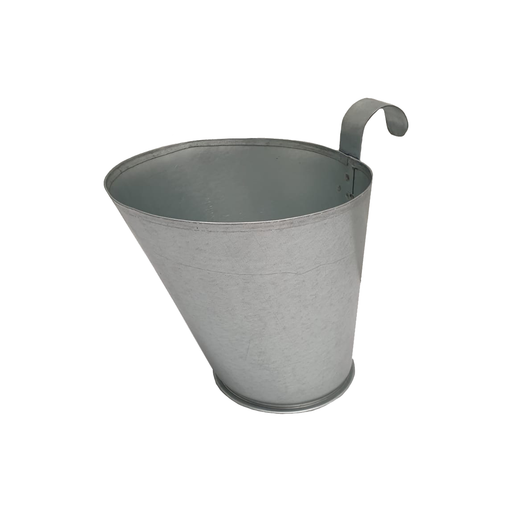 Hanging Circular Tapered Planter-Planter-25-15x20cm-Galvanised - No Paint-GGS00004-Galvanised Garden Supplies